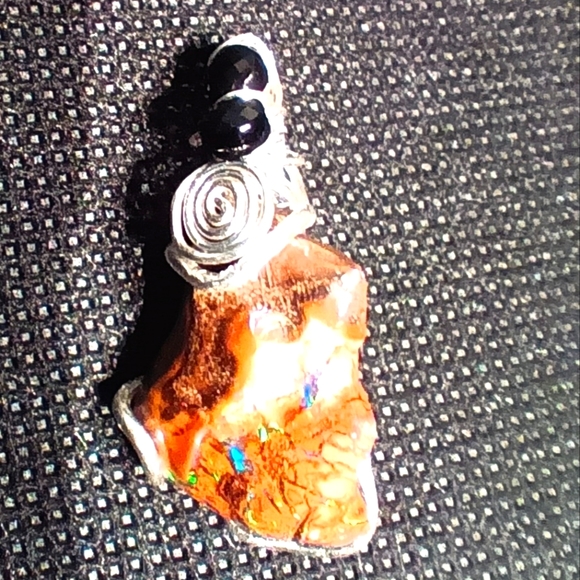 Australian Boulder Opal Pendant Sterling Silver - Picture 5 of 16